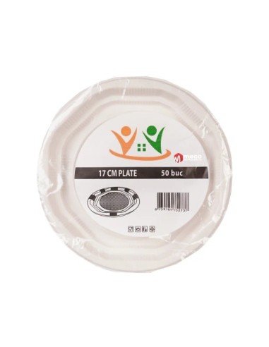 Set 50 farfurii,17 cm, biodegradabile