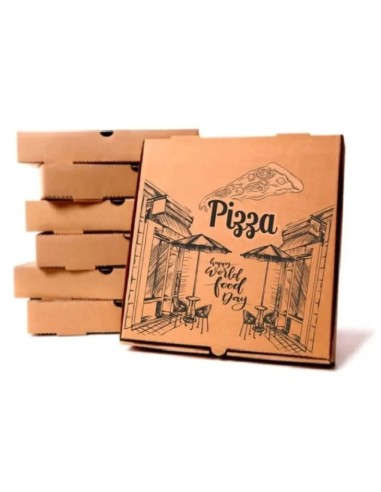 set 100 cutii pizza, 28 cm, kraft