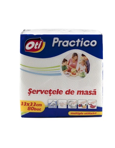 Set 80 servetele de masa, 33x33 cm, albe