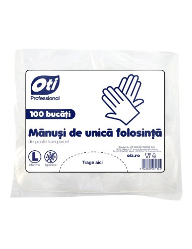 Set 100 manusi de unica folosinta, transparente