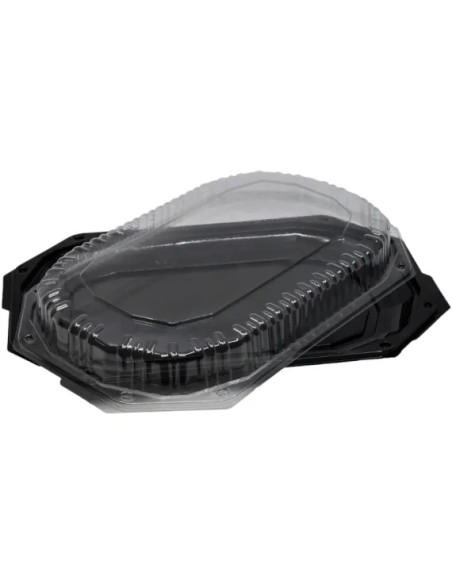 Set 10 platouri negre, 45 cm, pentru aperitive