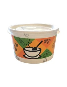 Set 100 boluri din carton, cu capac, 16 oz 2