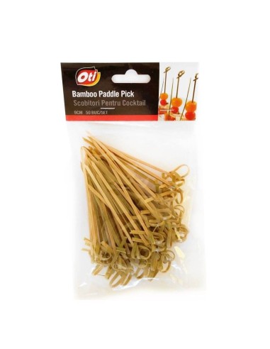 Set 50 betisoare aperitiv, cocktail, din bambus, cu nod, 9 CM