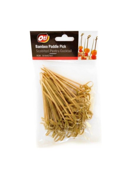 Set 50 betisoare aperitiv, cocktail, din bambus, cu nod, 9 CM